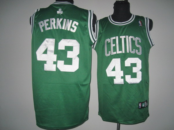 NBA Boston Celtics 43 Kendrick Perkins Authentic Road Green Jersey